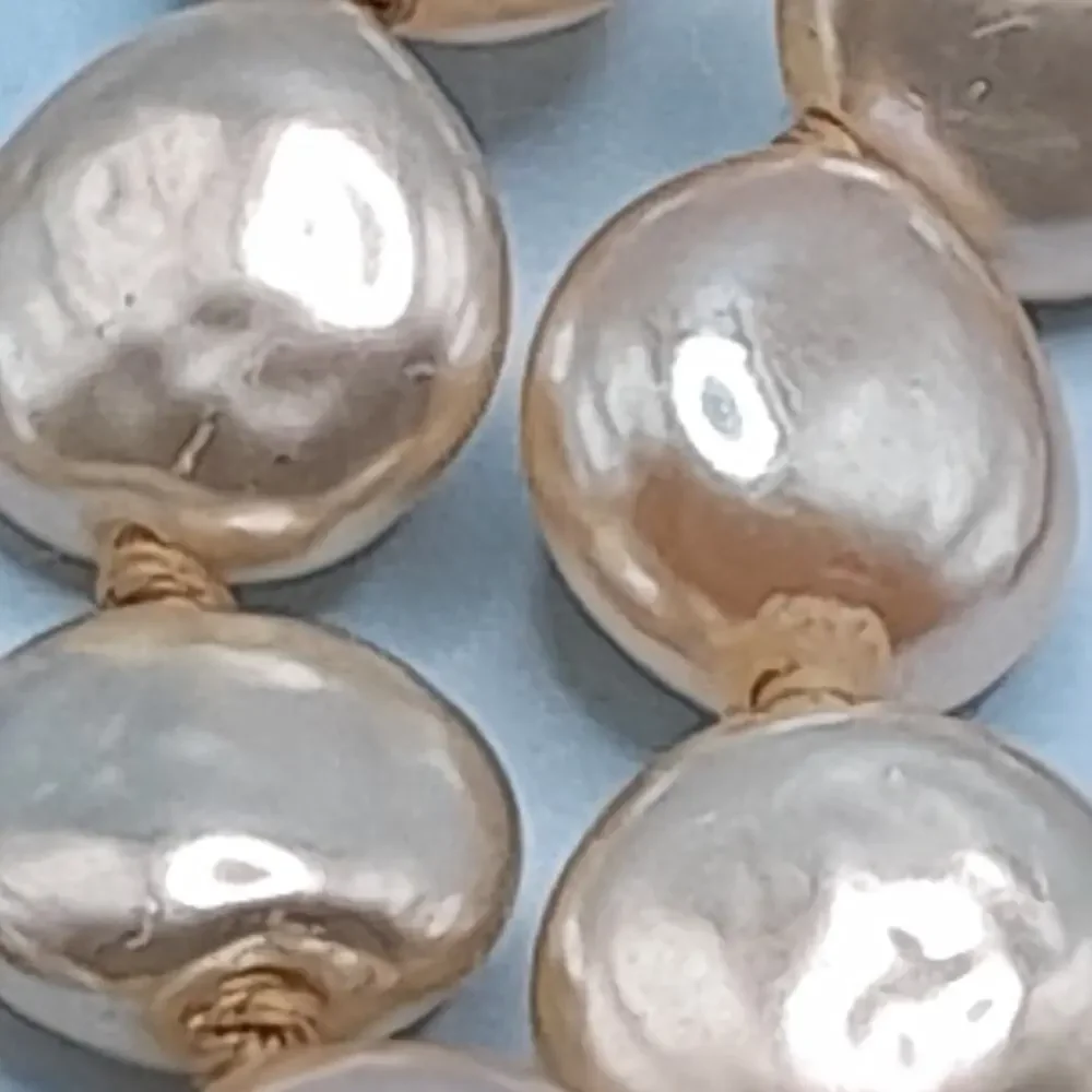 Vintage MONET Pearl Necklace Hand Knotted Toggle Clasp 17